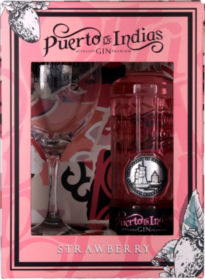 Puerto Strawberry Gin Giftpack +glas